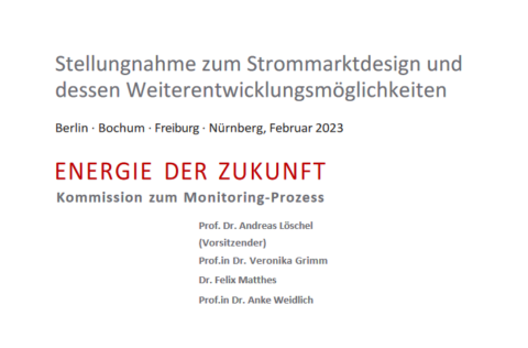 Zum Artikel "Stellungnahme zum Strommarktdesign und dessen Weiterentwicklungsmöglichkeiten"